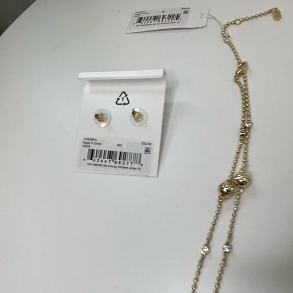 NWT Ralph Lauren Gold Necklace and Earring Set - Picture 4 of 6